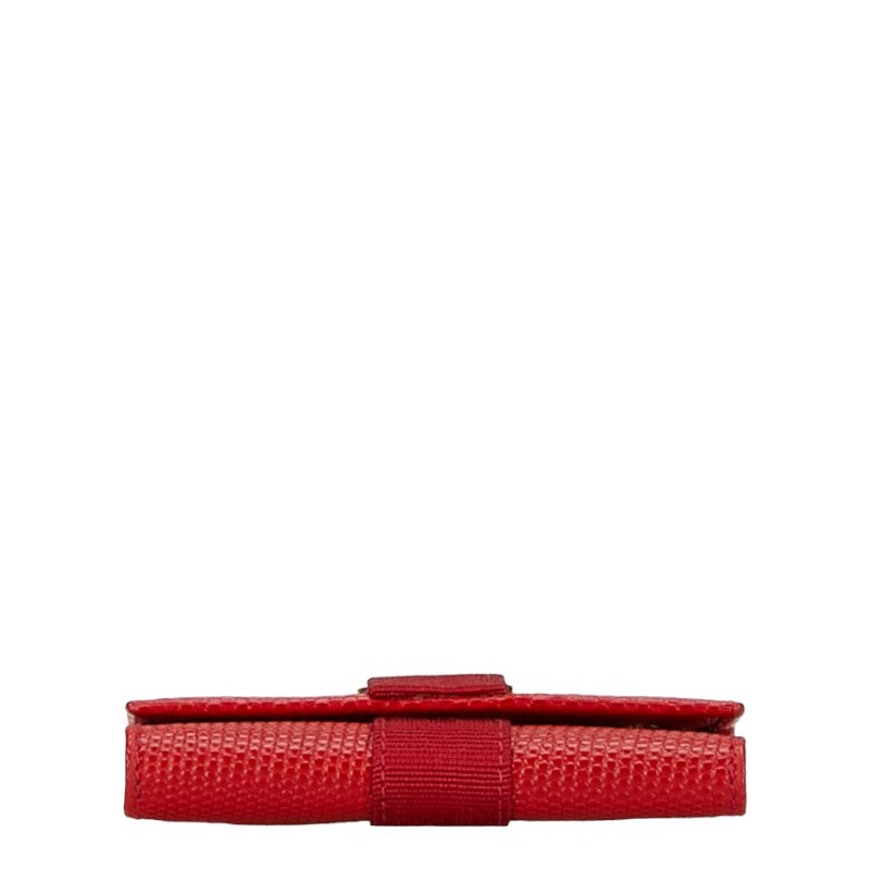 Salvatore Ferragamo Leather Vara Ribbon 6-Key Case Red