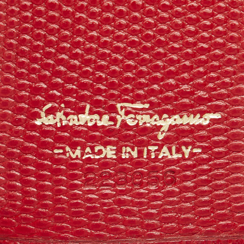 Salvatore Ferragamo Leather Vara Ribbon 6-Key Case Red