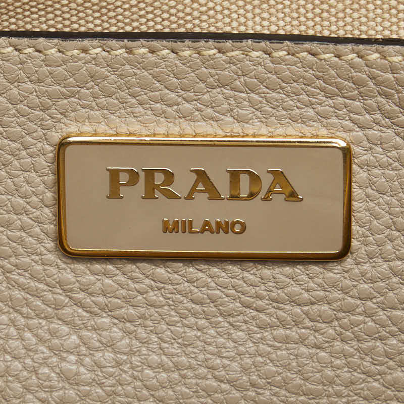 Prada Leather Triangle Logo Plate 2WAY Handbag BN2769 in Very Good Condition