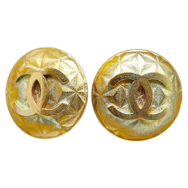 Chanel Coco Mark Gold Plated Earrings Clip-on