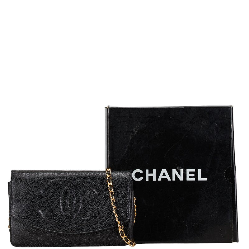 Chanel Caviar Leather Chain Wallet Shoulder Bag