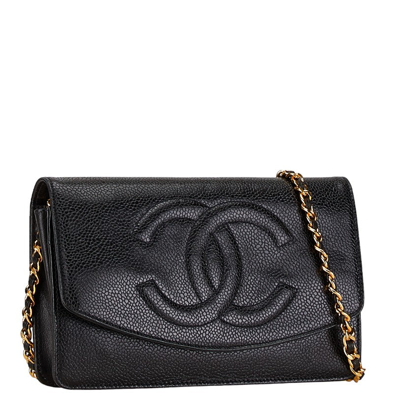 Chanel Caviar Leather Chain Wallet Shoulder Bag