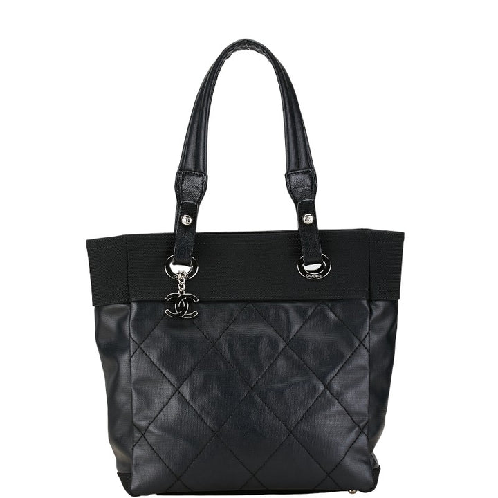 Chanel Coco Mark Paris Biarritz Tote PM A34208 Black PVC Canvas