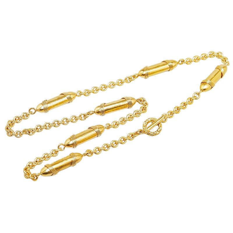 Chanel Logo Chain Necklace Gold Plated