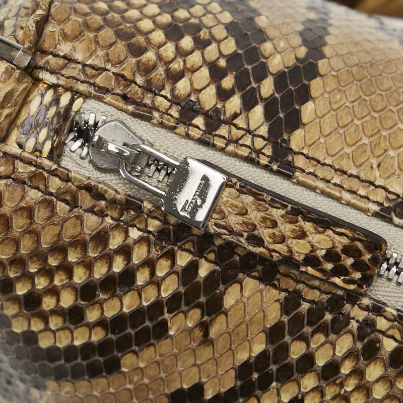 Salvatore Ferragamo Python Gancini Handbag EE-213346