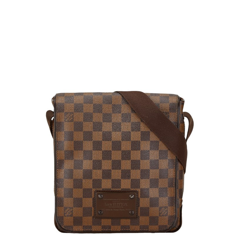 Louis Vuitton Damier Brooklyn PM Shoulder Bag N51210 Brown PVC Leather