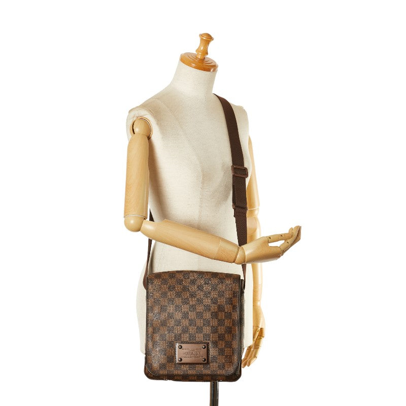 Louis Vuitton Damier Brooklyn PM Shoulder Bag N51210 Brown PVC Leather in Very Good Condition