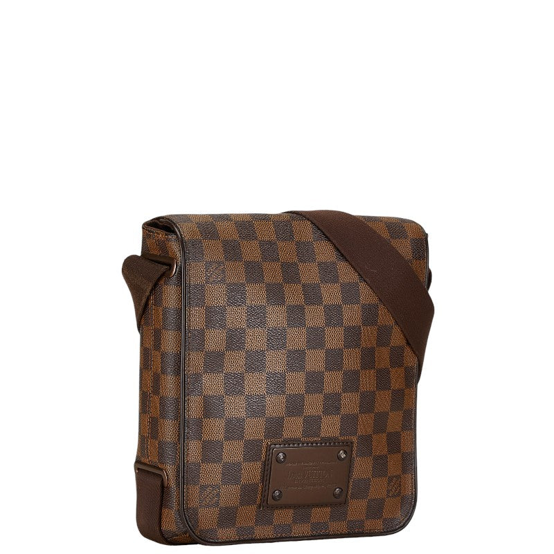 Louis Vuitton Damier Brooklyn PM Shoulder Bag N51210 Brown PVC Leather