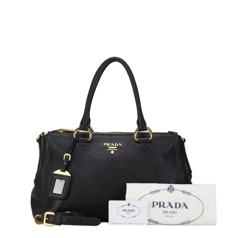 Prada Leather 2WAY Handbag 1BA866 Black in Great Condition