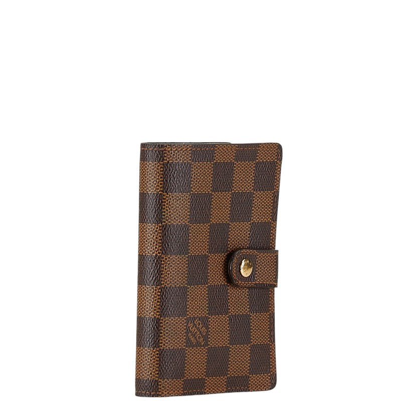 Louis Vuitton Damier Ebene Bifold Wallet N61664 Brown PVC in Very Good Condition