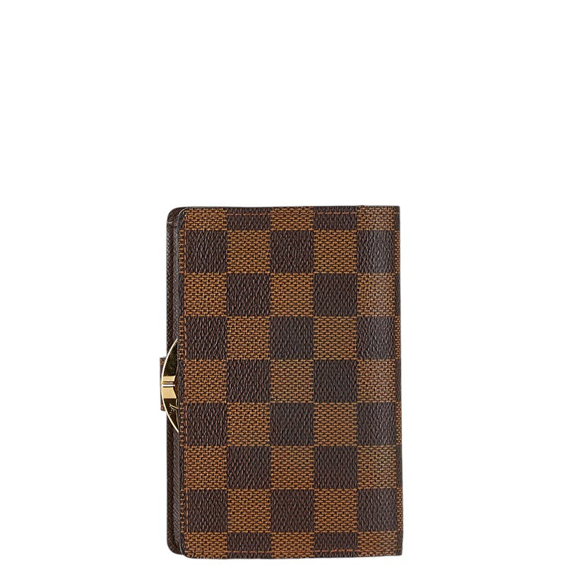 Louis Vuitton Damier Ebene Bifold Wallet N61664 Brown PVC in Very Good Condition