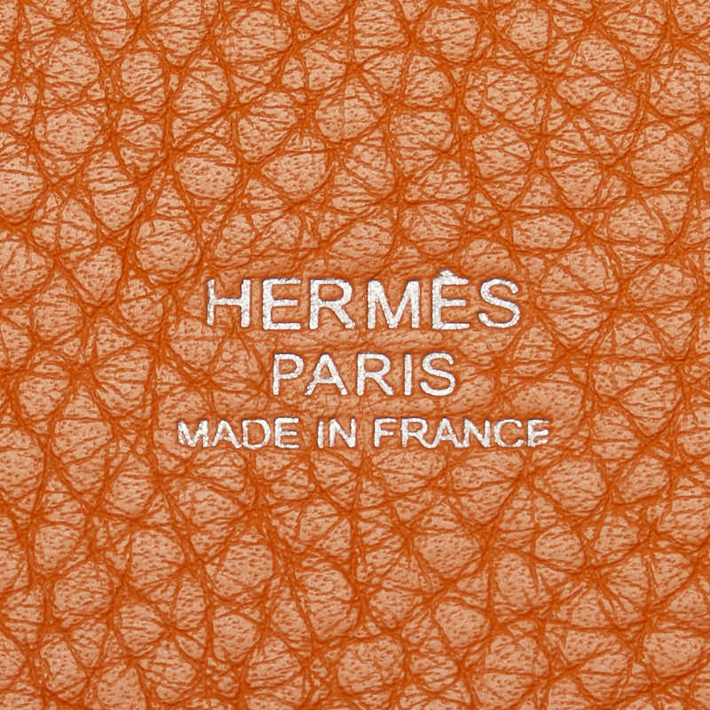 Hermes Picotin MM Tote Bag Orange Beige Clemence in Very Good Condition