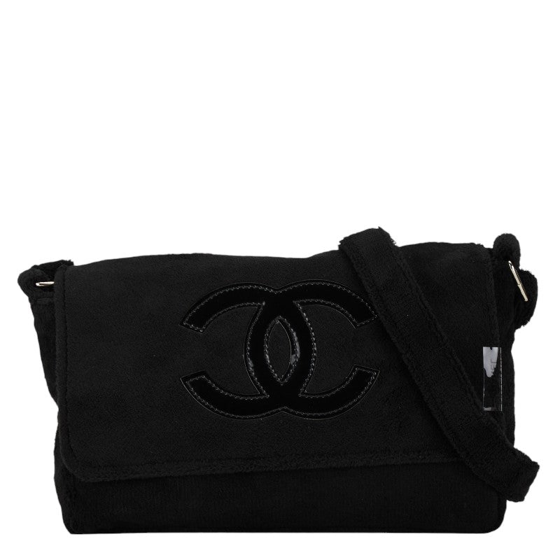 Chanel Coco Mark Pile Shoulder Bag Black in Very Good Condition