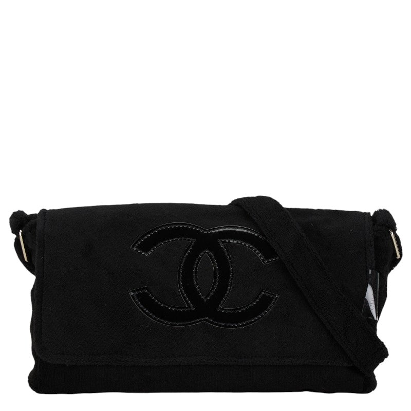 Chanel Coco Mark Pile Shoulder Bag Black in Very Good Condition