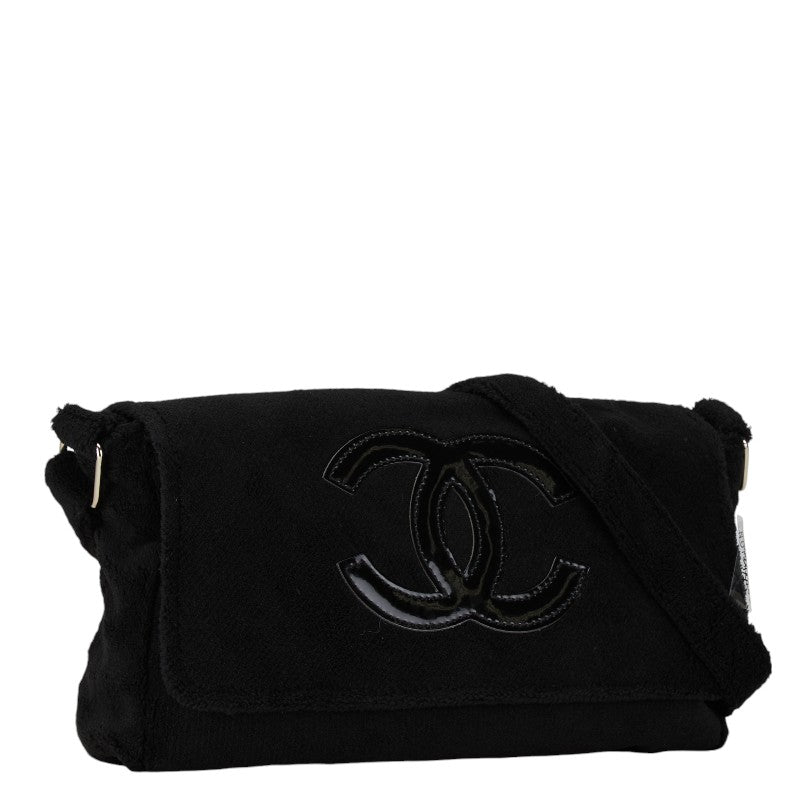 Chanel Coco Mark Pile Shoulder Bag Black in Very Good Condition