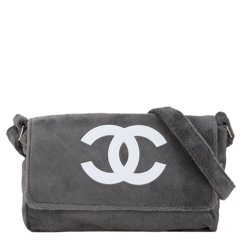 Chanel Coco Mark Pile Shoulder Bag Gray in Very Good Condition