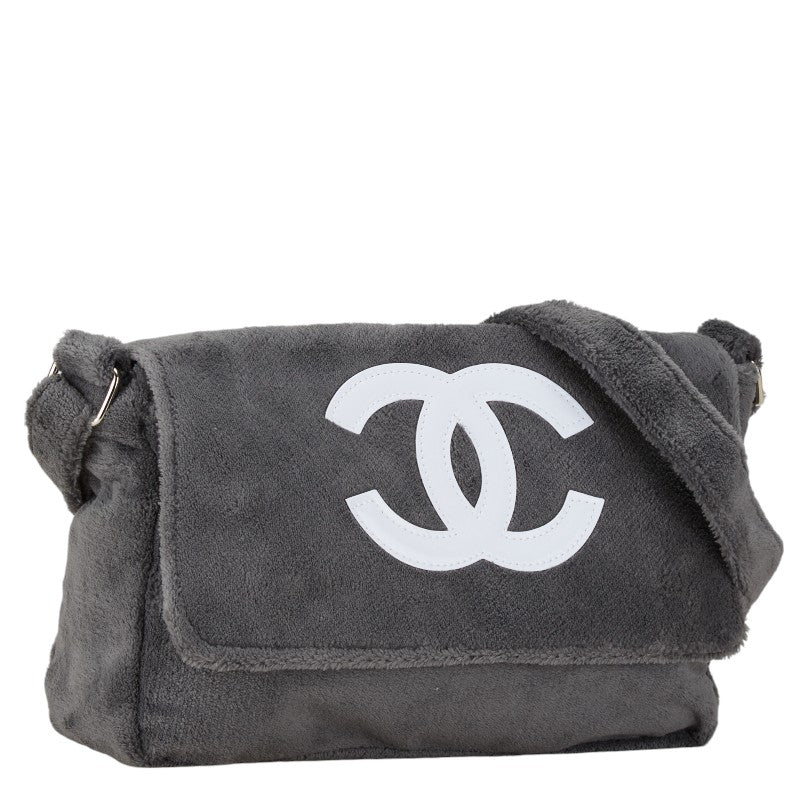 Chanel Coco Mark Pile Shoulder Bag Gray in Very Good Condition