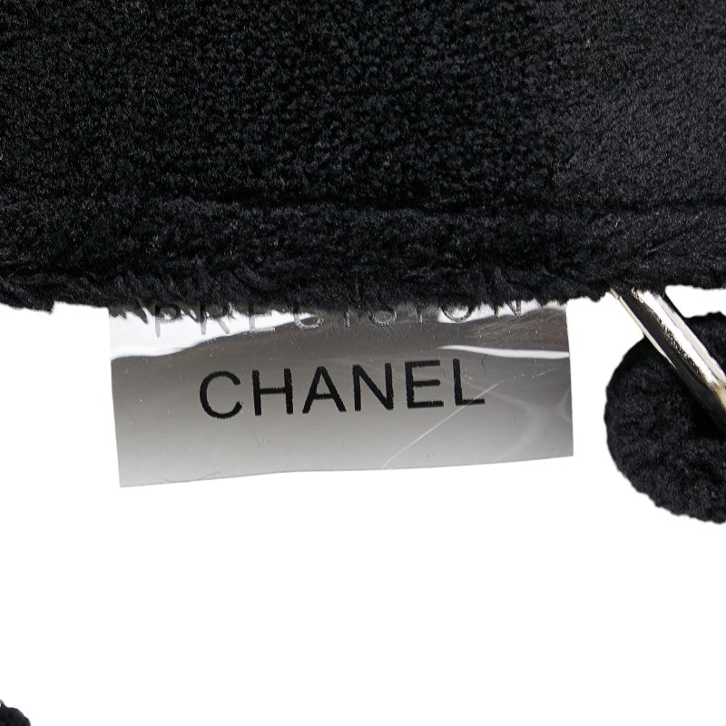 Chanel Coco Mark Pile Crossbody Shoulder Bag Black White