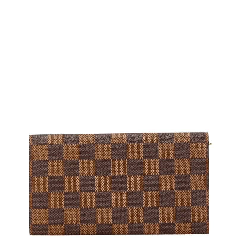 Louis Vuitton Damier Portefeuille Sarah Long Wallet N61734 Brown PVC Leather