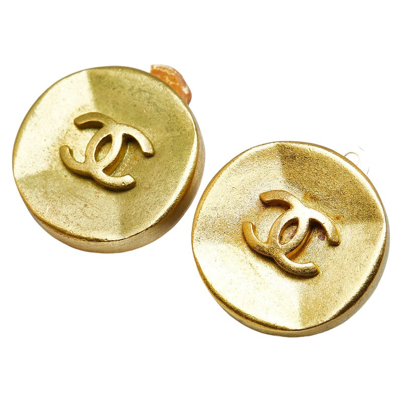 Chanel Vintage Coco Mark Gold Plated Earrings in Good Condition