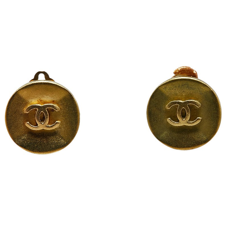 Chanel Vintage Coco Mark Gold Plated Earrings in Good Condition