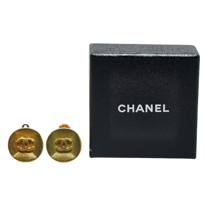 Chanel Vintage Coco Mark Gold Plated Earrings in Good Condition