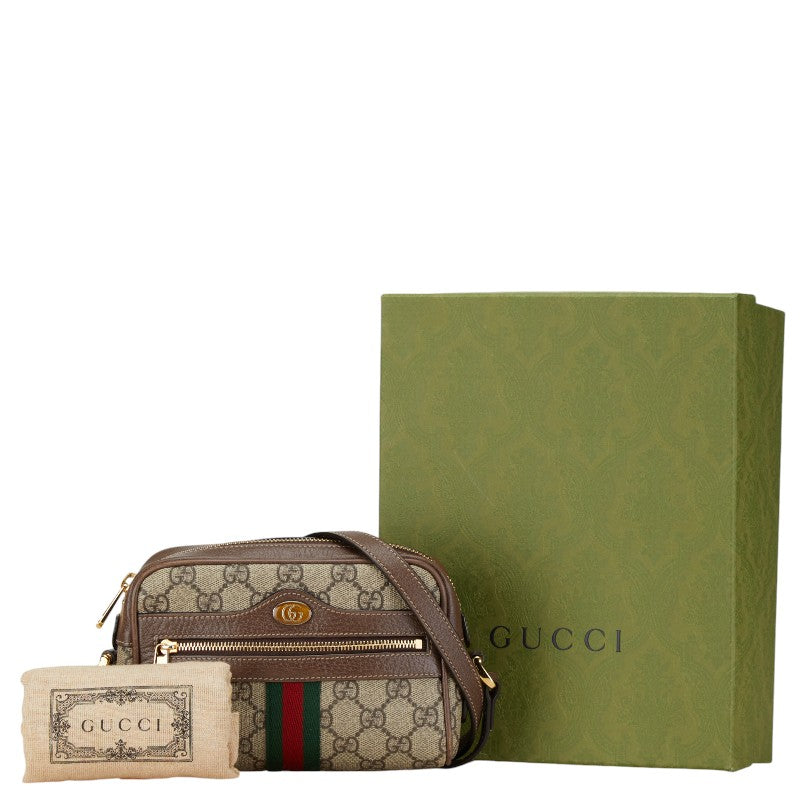 Gucci Ophidia Mini Bag Canvas Leather Crossbody 517350