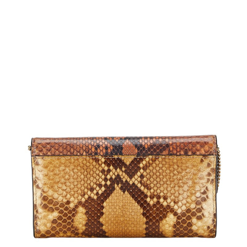 Gucci Python Leather Chain Wallet 453506 in Very Good Condition