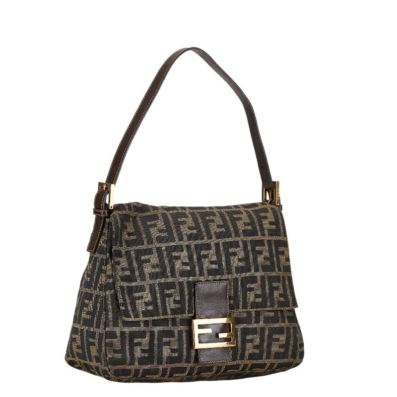 Fendi Canvas Leather Mamma Bucket Shoulder Bag