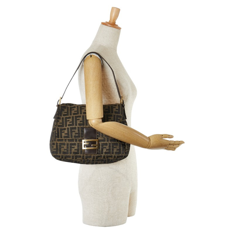 Fendi Canvas Leather Mamma Bucket Shoulder Bag in Very Good Condition