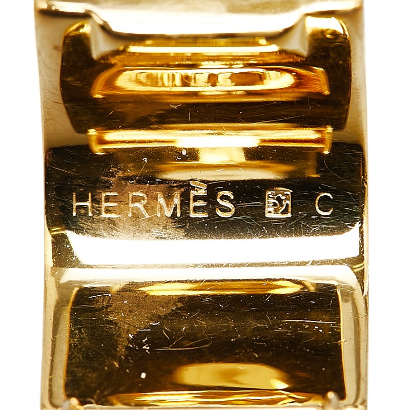 Hermes Enamel Flower Motif Clip-On Earrings