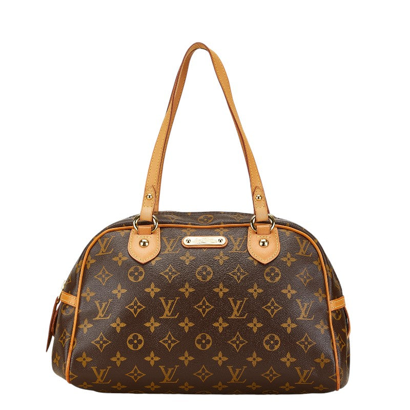 Louis Vuitton Monogram Montorgueil PM Handbag M95565 Brown PVC Leather in Very Good Condition