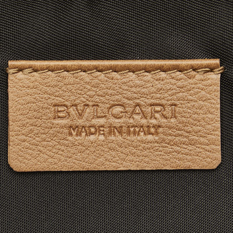 Bvlgari Beige PVC Leather Clutch Bag