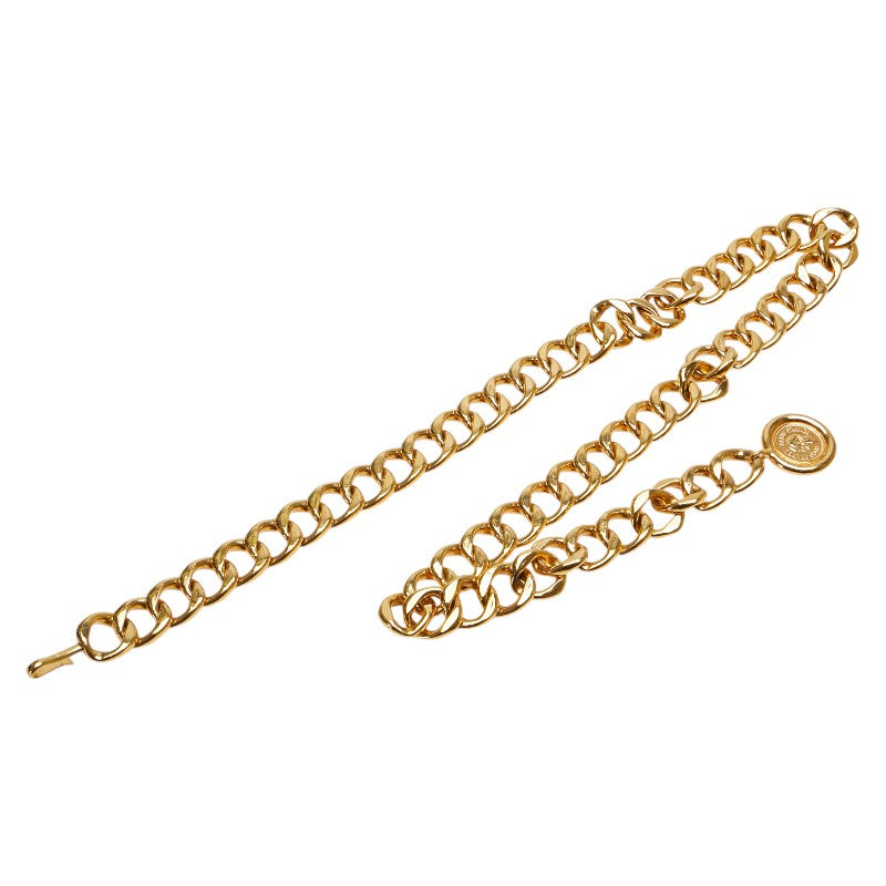 Chanel Coco Mark Medallion Chain Belt Gold Plated in Very Good Condition