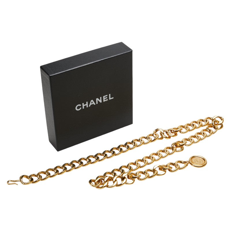 Chanel Coco Mark Medallion Chain Belt Gold Plated in Very Good Condition