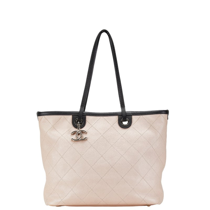 Chanel Caviar Skin Matelasse Coco Mark Handbag Tote