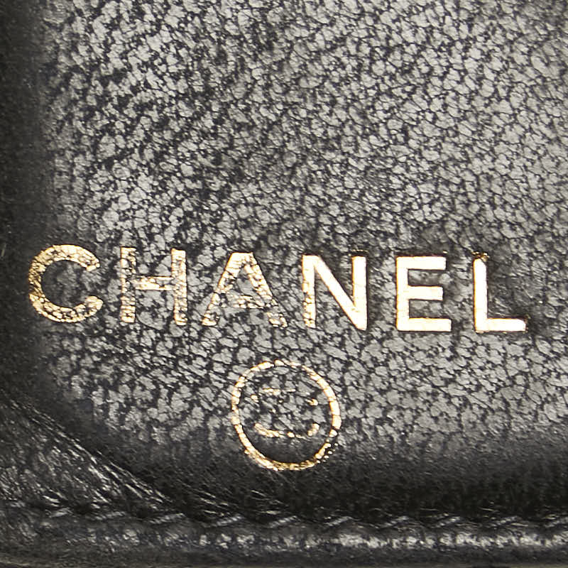 Chanel Caviar Skin Coco Mark Compact Wallet Black in Very Good Condition