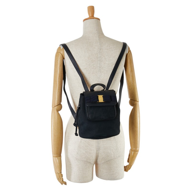 Salvatore Ferragamo Suede Leather Vara Ribbon Backpack