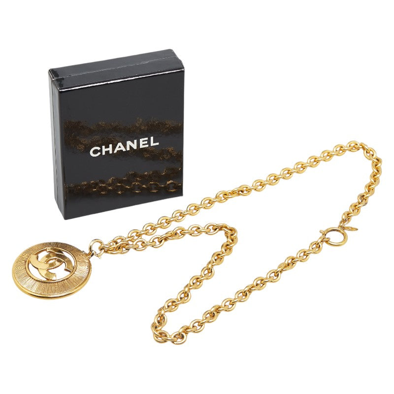 Chanel Coco Mark Circle Chain Necklace Gold