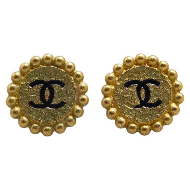 Chanel Vintage Coco Mark Earrings Gold