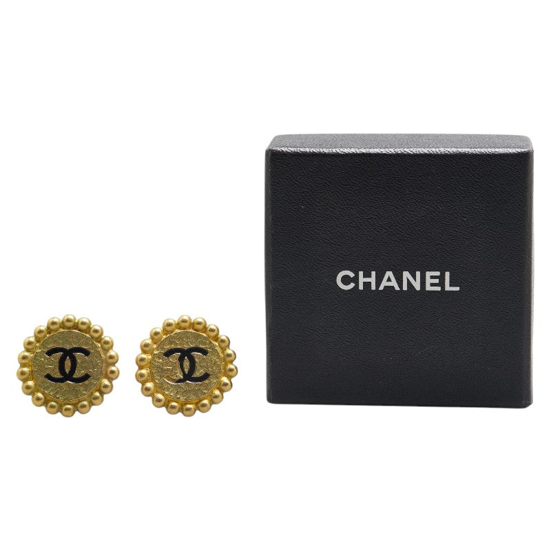 Chanel Vintage Coco Mark Earrings Gold