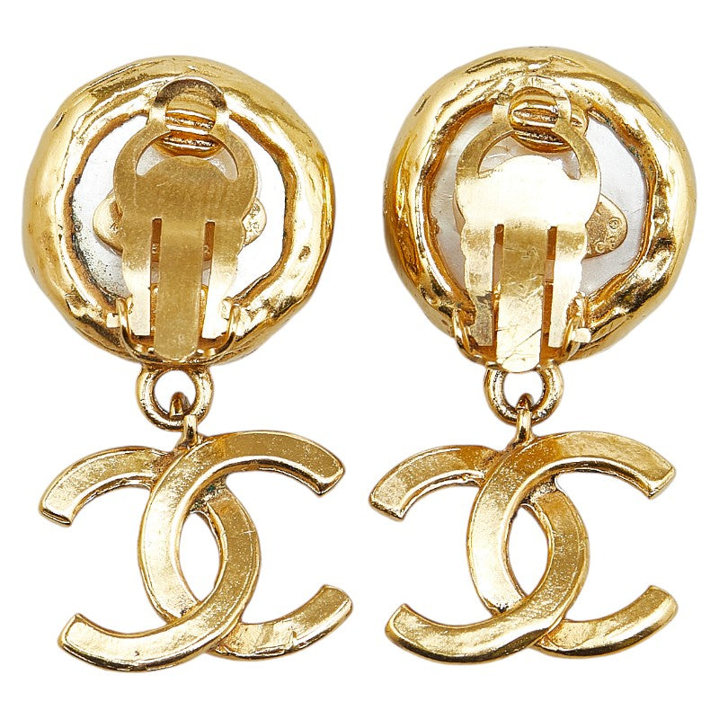 Chanel Vintage Coco Mark Swing Earrings Gold