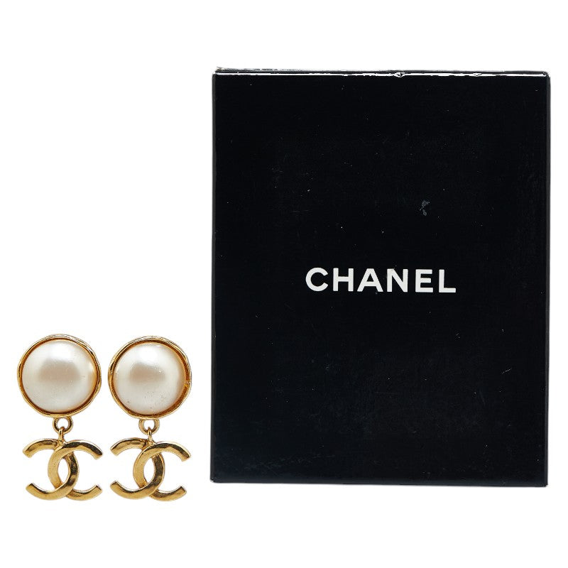 Chanel Vintage Coco Mark Swing Earrings Gold