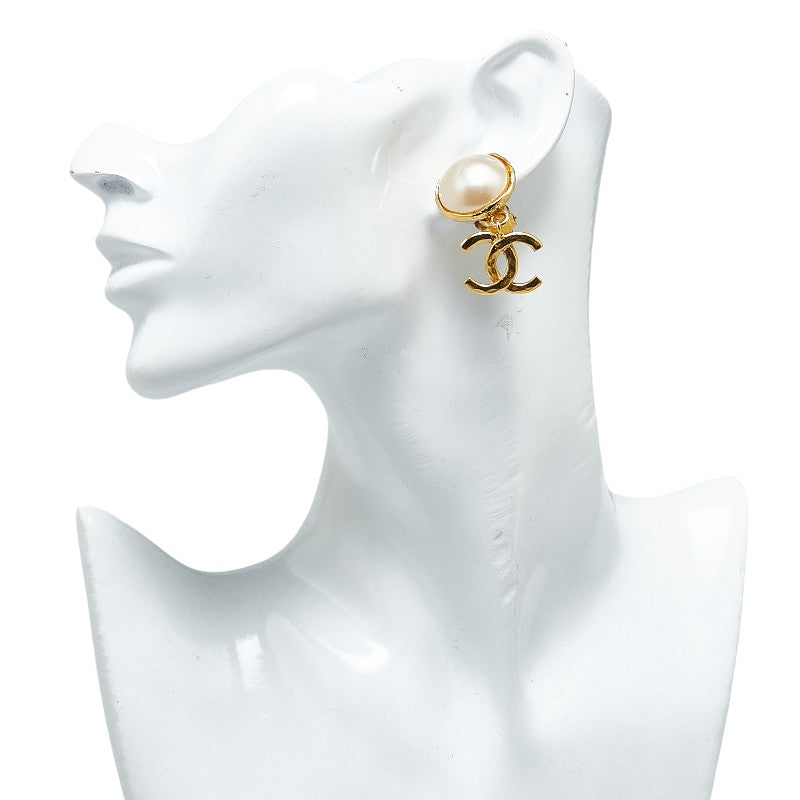 Chanel Vintage Coco Mark Swing Earrings Gold