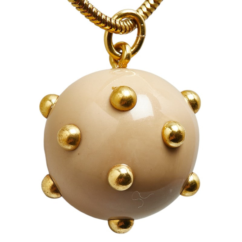 Chanel Coco Ball Coco Mark Necklace Gold Plastic