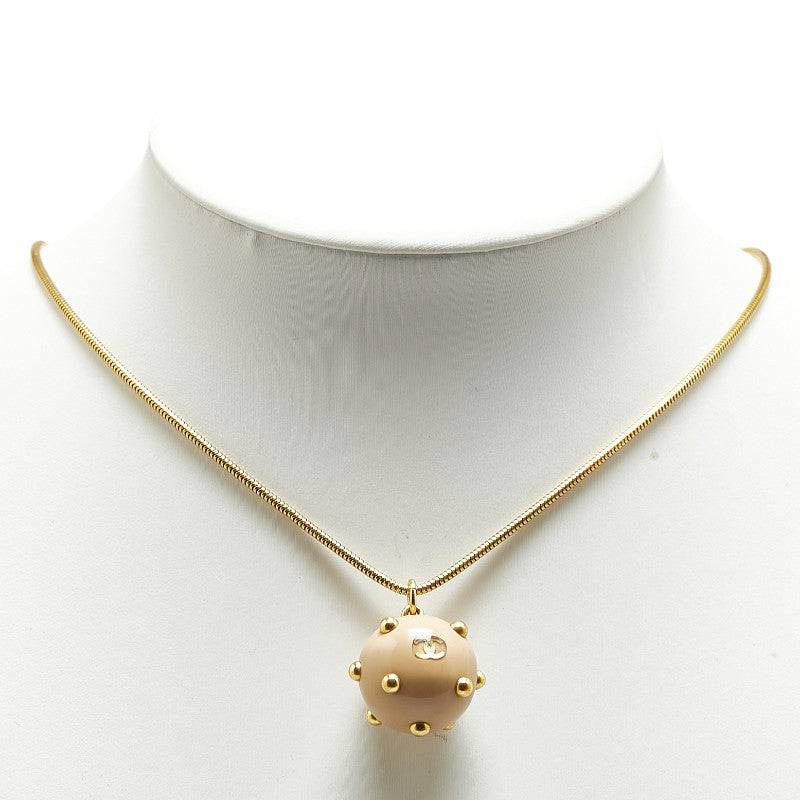 Chanel Coco Ball Coco Mark Necklace Gold Plastic