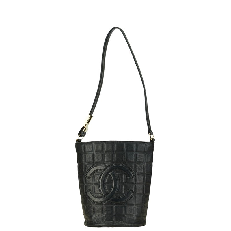 Chanel Leather Choco Bar Coco Mark Bucket Bag