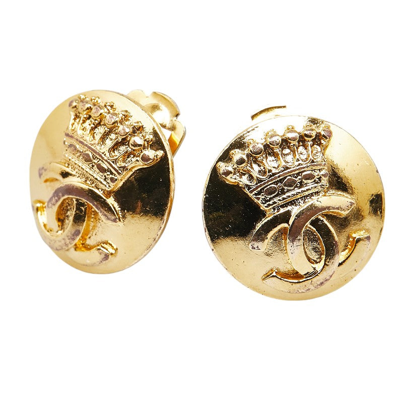 Chanel Vintage Coco Mark Earrings Gold