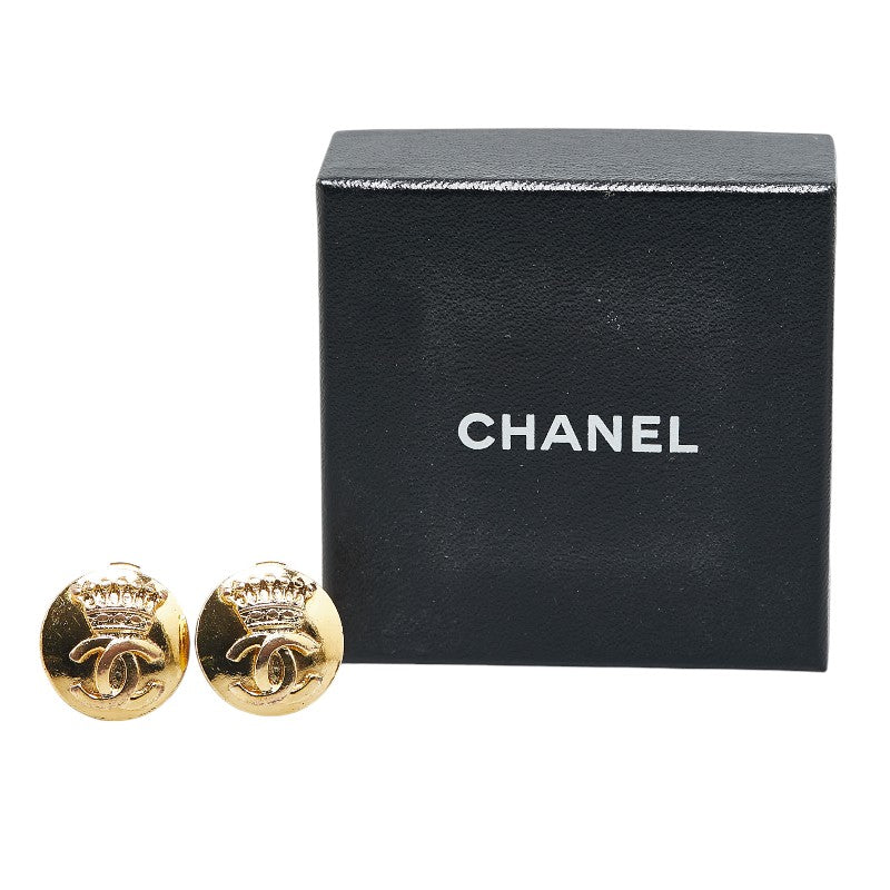 Chanel Vintage Coco Mark Earrings Gold