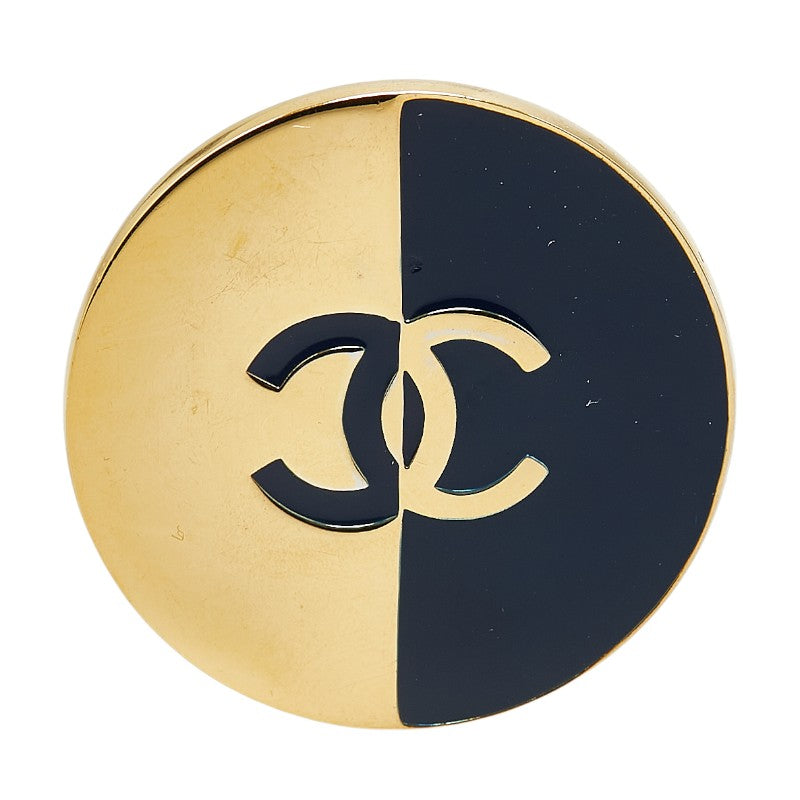 Chanel Coco Mark Brooch Gold Black